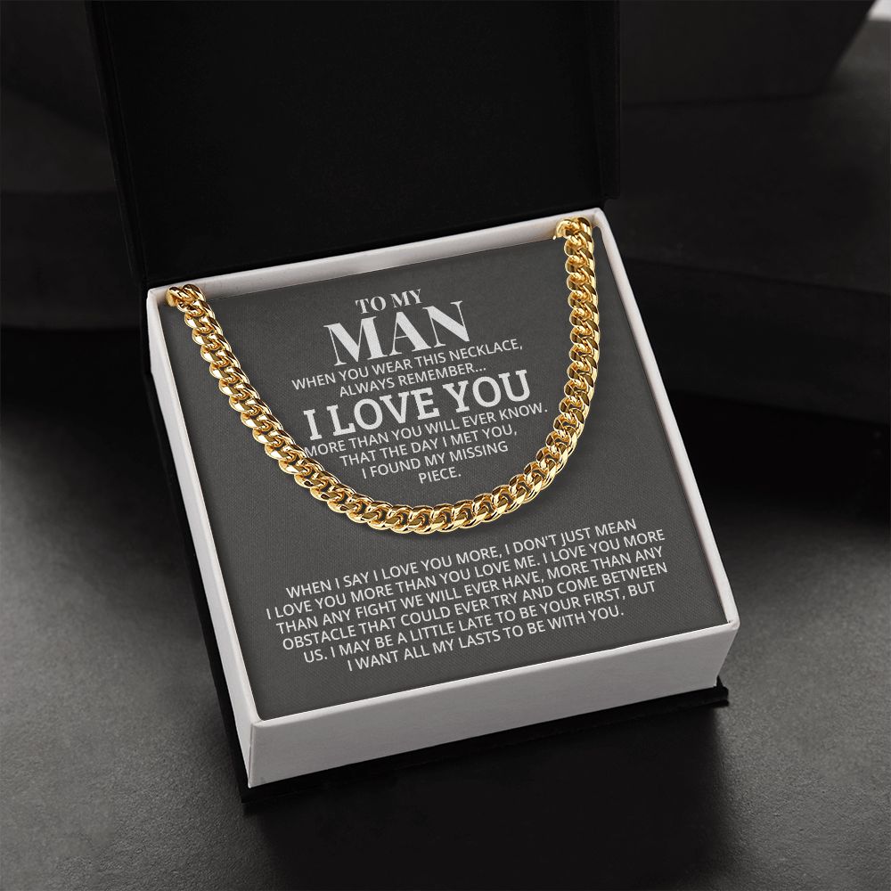 TO MY MAN ALL MY LASTS CUBAN LINK CHAIN
