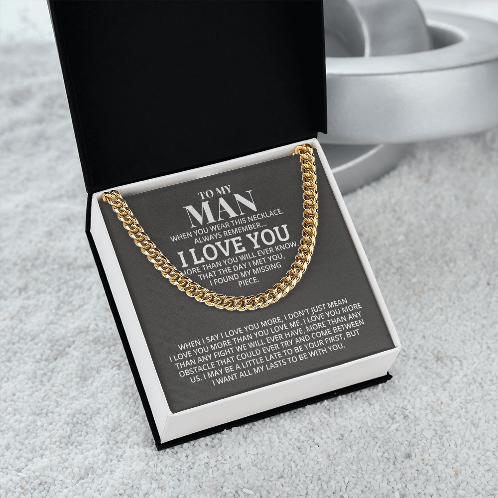 TO MY MAN ALL MY LASTS CUBAN LINK CHAIN