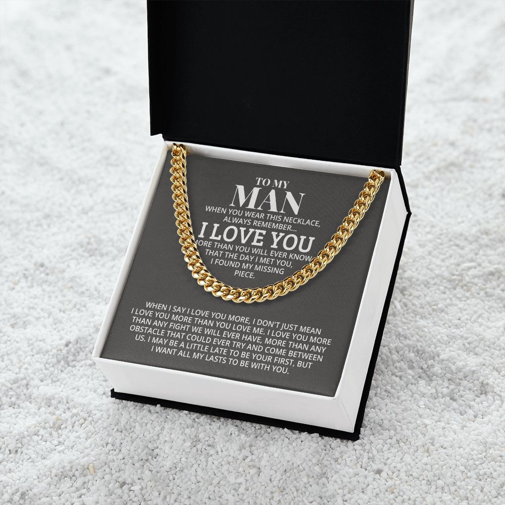 TO MY MAN ALL MY LASTS CUBAN LINK CHAIN