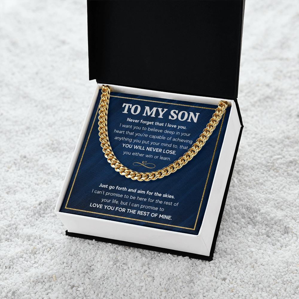 TO MY SON SKIES CUBAN LINK CHAIN