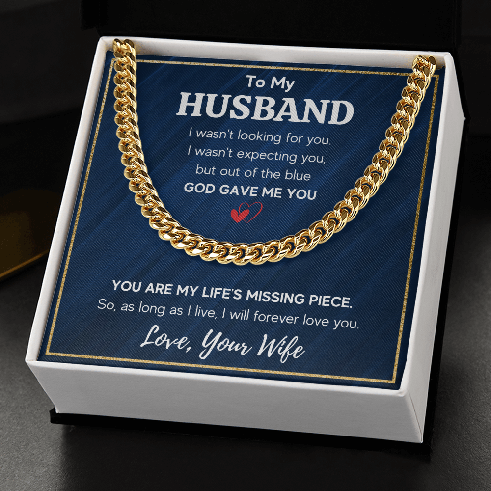 TO MY HUSBAND PIECE CUBAN LINK CHAIN NECKLACE GIFT SET