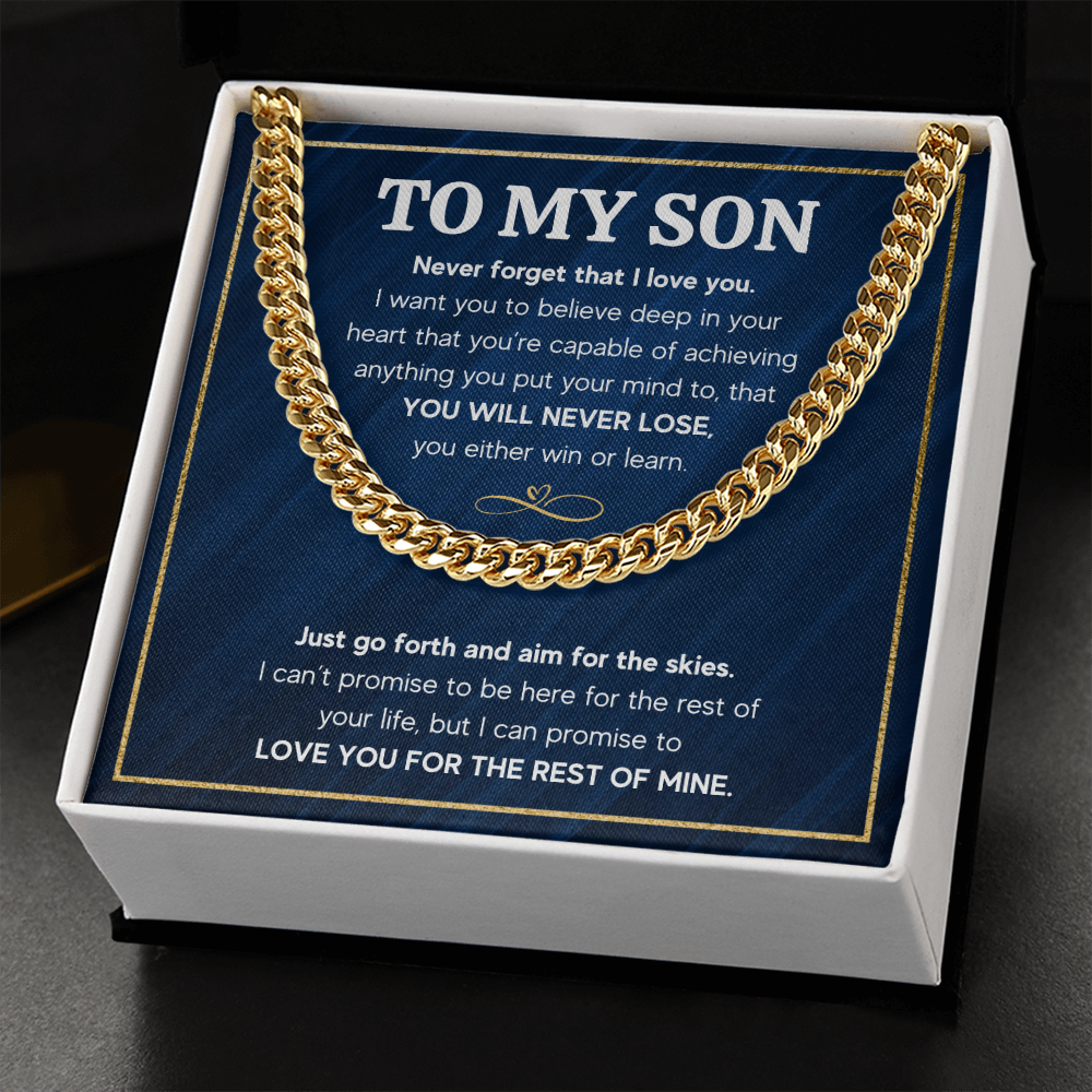 TO MY SON SKIES CUBAN LINK CHAIN