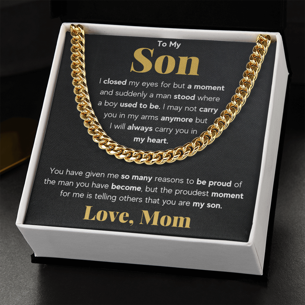 TO MY SON REASONS CUBAN LINK CHAIN
