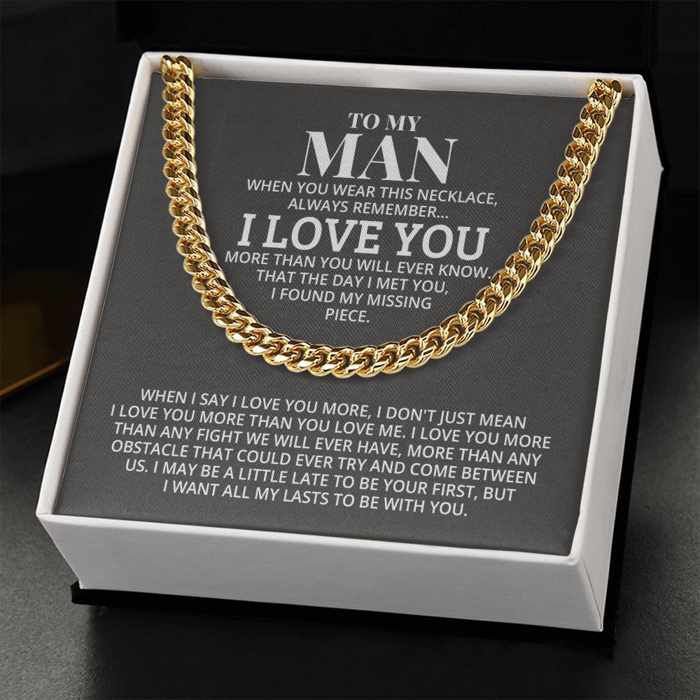 TO MY MAN ALL MY LASTS CUBAN LINK CHAIN