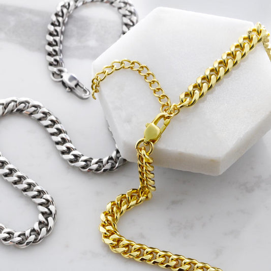 MUM - TO MY SON - REASONS CUBAN LINK CHAIN - NECKLACE GIFT SET