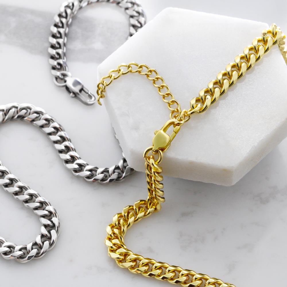 MUM - TO MY SON - REASONS CUBAN LINK CHAIN - NECKLACE GIFT SET