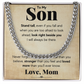 TO MY SON STAND TALL CUBAN LINK CHAIN