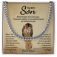 TO MY SON OLD LION CUBAN LINK CHAIN