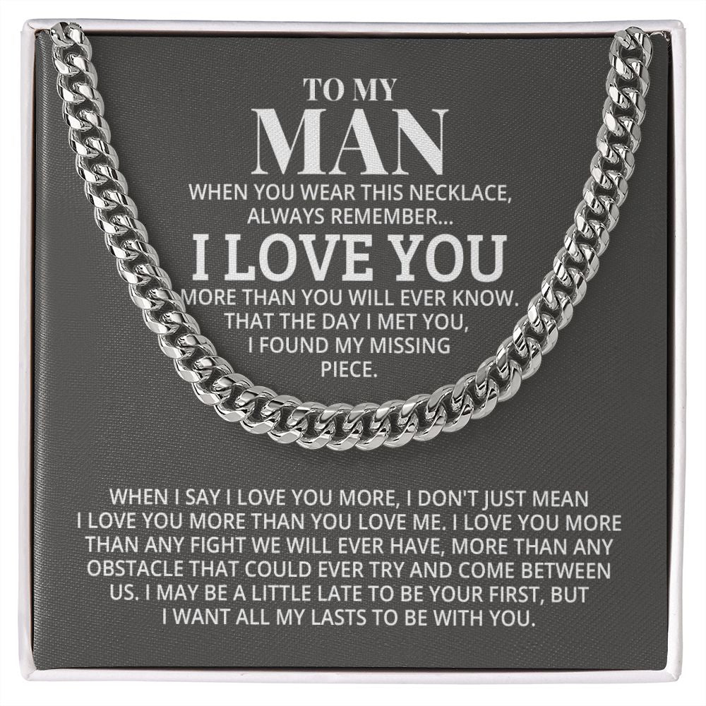 TO MY MAN ALL MY LASTS CUBAN LINK CHAIN