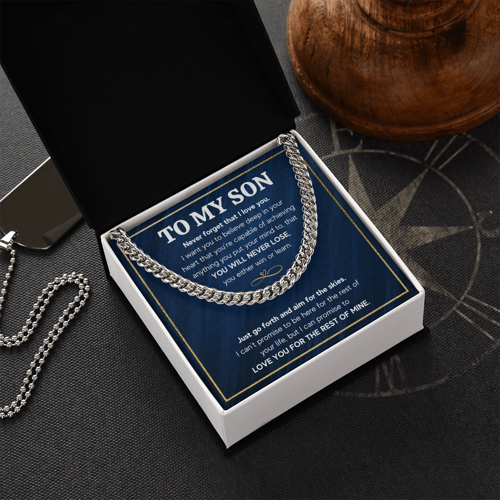 TO MY SON SKIES CUBAN LINK CHAIN GIFT SET
