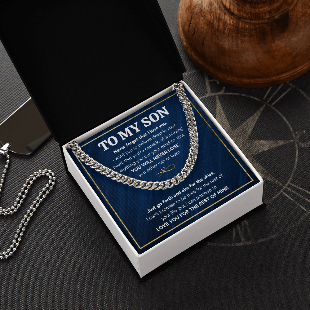TO MY SON SKIES CUBAN LINK CHAIN