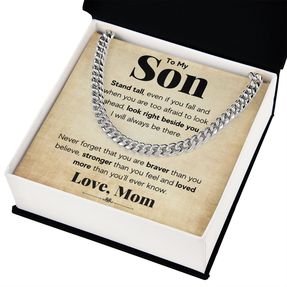 TO MY SON STAND TALL CUBAN LINK CHAIN WY