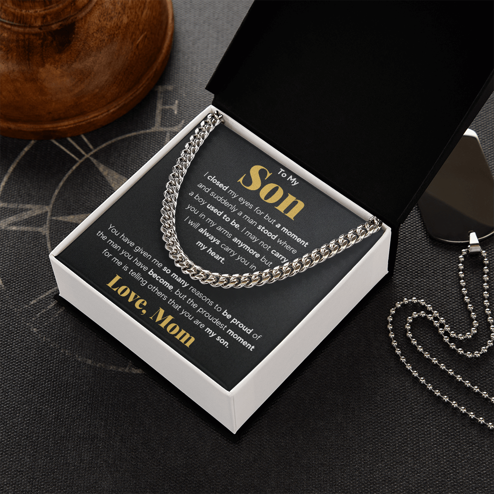 TO MY SON REASONS CUBAN LINK CHAIN