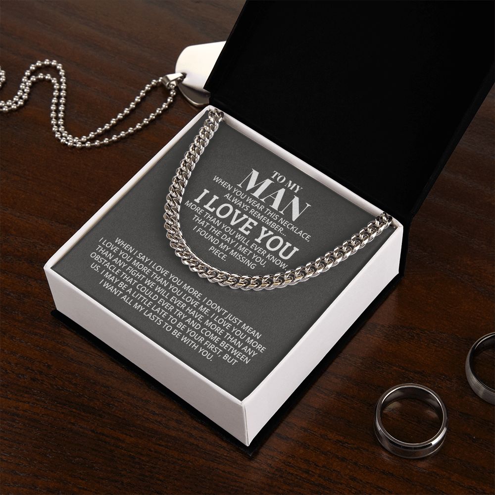 TO MY MAN ALL MY LASTS CUBAN LINK CHAIN