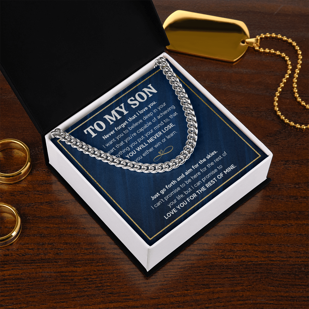TO MY SON SKIES CUBAN LINK CHAIN