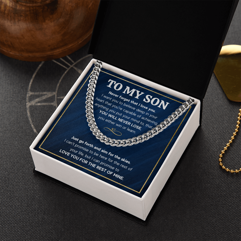 TO MY SON SKIES CUBAN LINK CHAIN
