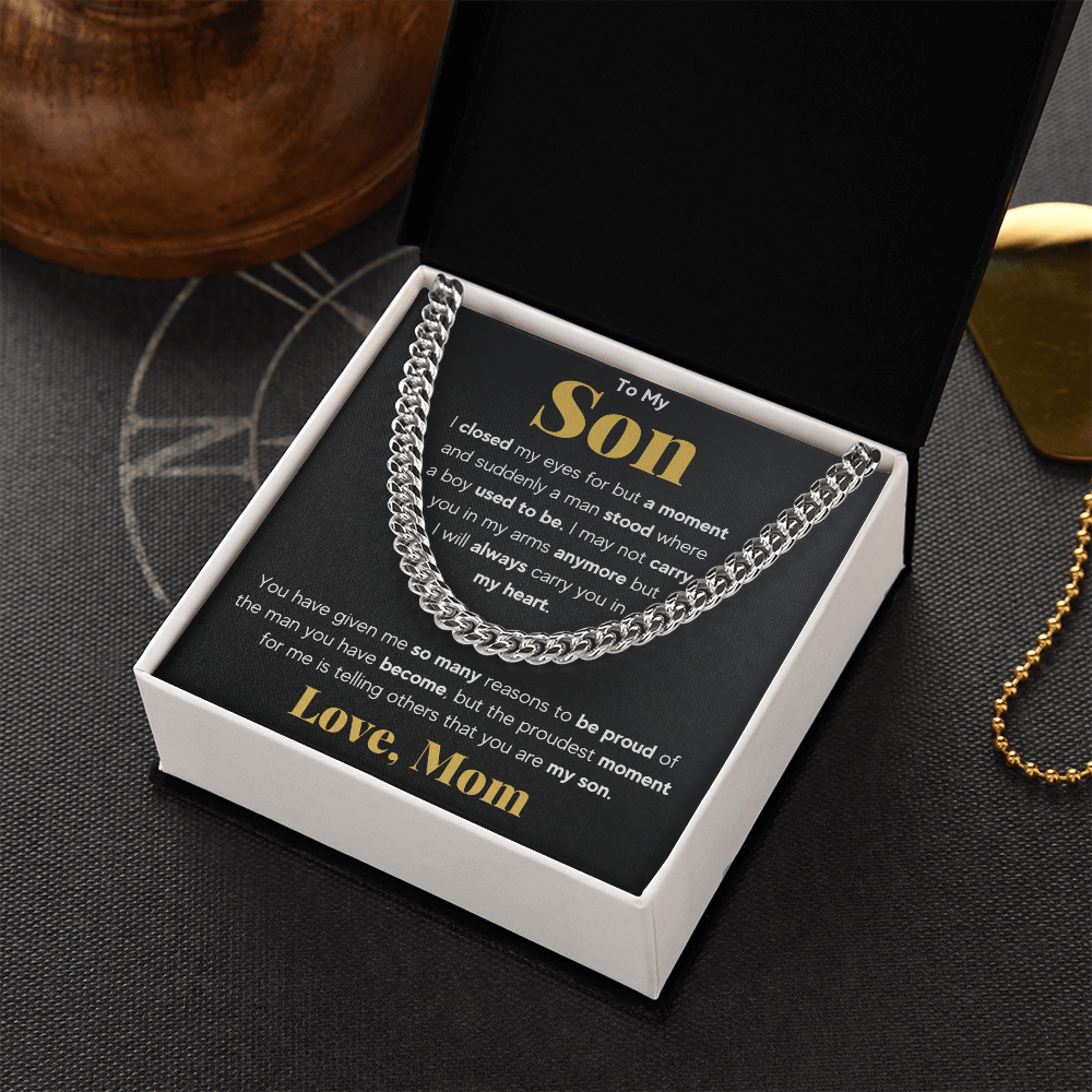 TO MY SON REASONS CUBAN LINK CHAIN