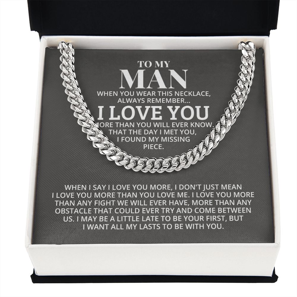 TO MY MAN ALL MY LASTS CUBAN LINK CHAIN