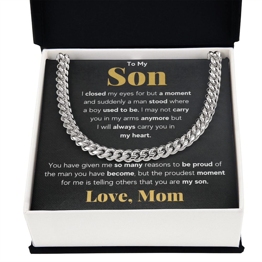 TO MY SON REASONS CUBAN LINK CHAIN