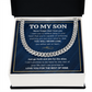 TO MY SON SKIES CUBAN LINK CHAIN