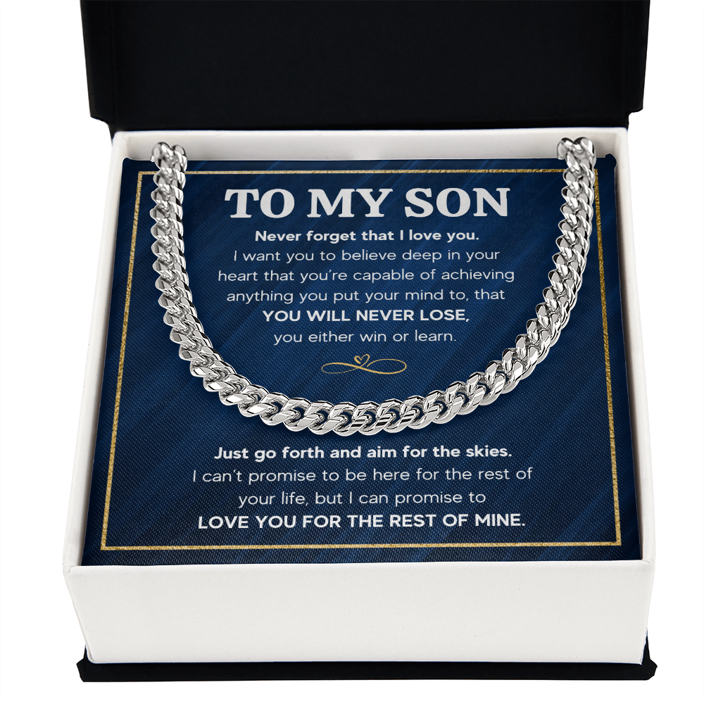 TO MY SON SKIES CUBAN LINK CHAIN