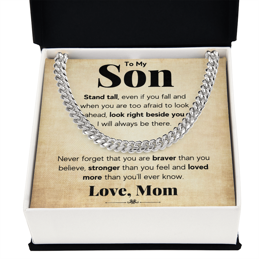 TO MY SON STAND TALL CUBAN LINK CHAIN WY