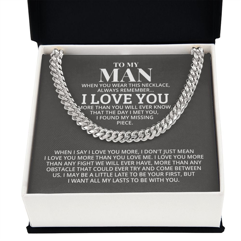TO MY MAN ALL MY LASTS CUBAN LINK CHAIN