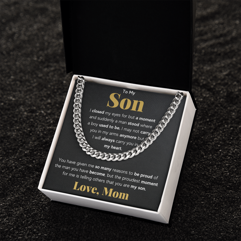 TO MY SON REASONS CUBAN LINK CHAIN