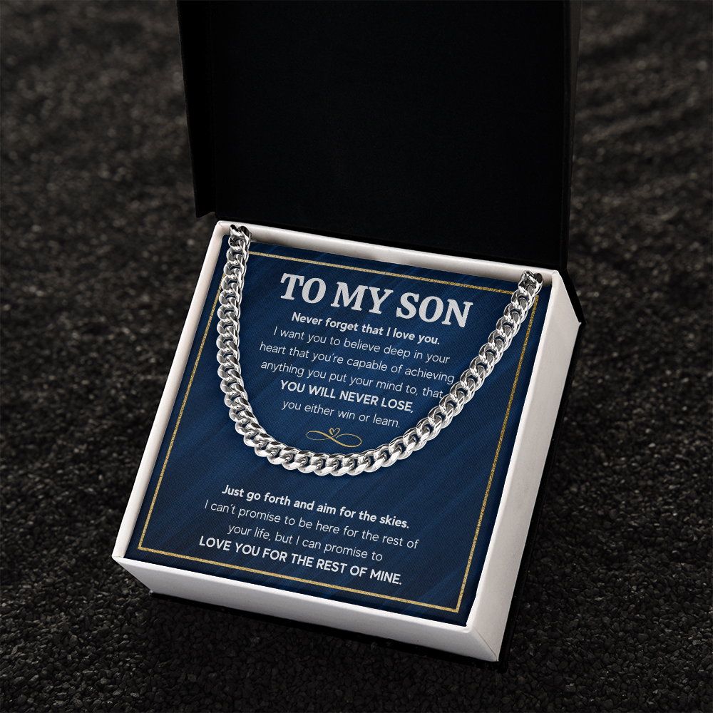 TO MY SON SKIES CUBAN LINK CHAIN