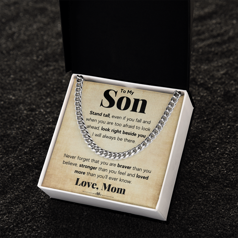 TO MY SON STAND TALL CUBAN LINK CHAIN WY