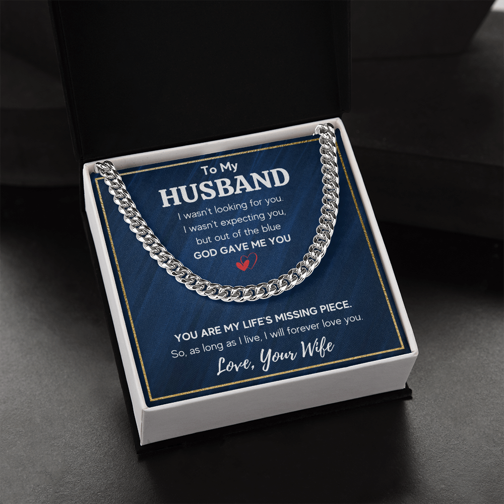 TO MY HUSBAND PIECE CUBAN LINK CHAIN NECKLACE GIFT SET