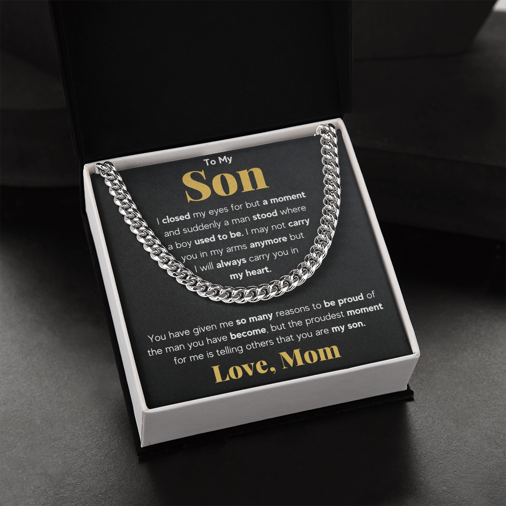 TO MY SON REASONS CUBAN LINK CHAIN