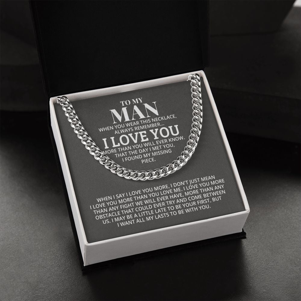 TO MY MAN ALL MY LASTS CUBAN LINK CHAIN