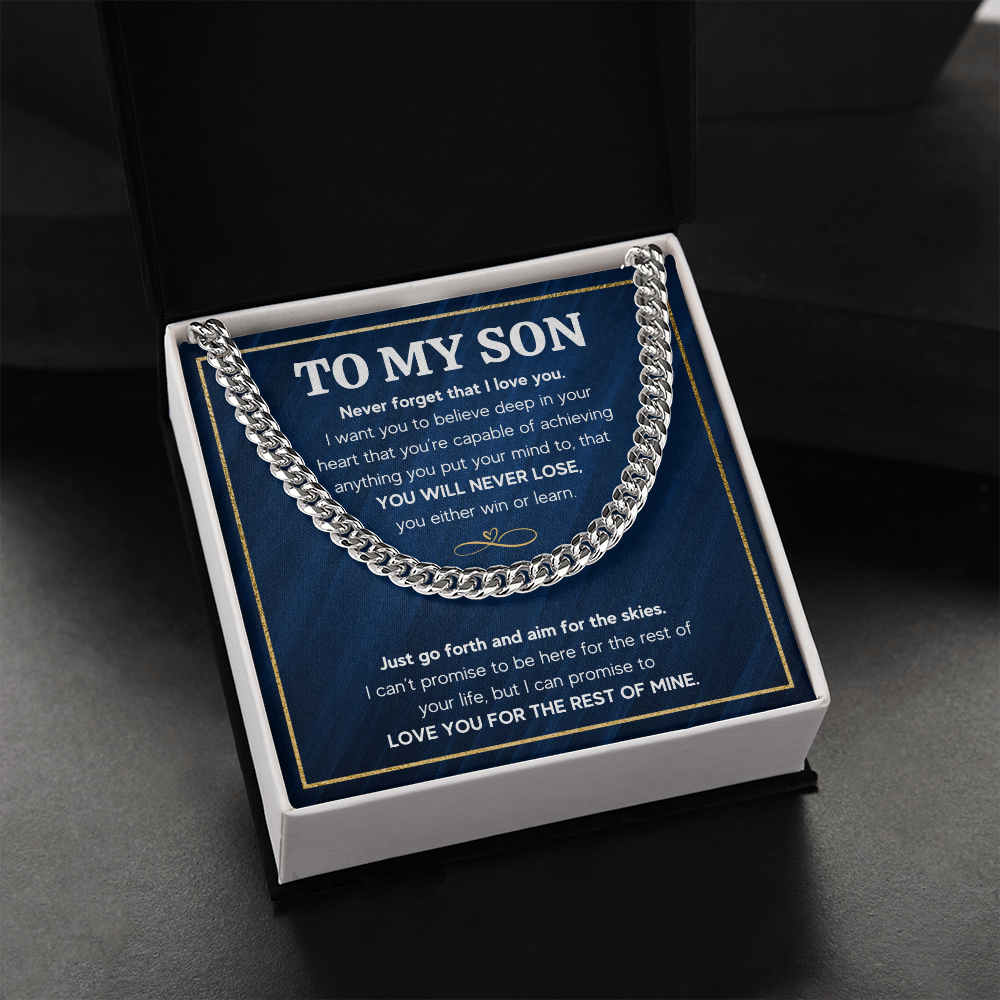 TO MY SON SKIES CUBAN LINK CHAIN