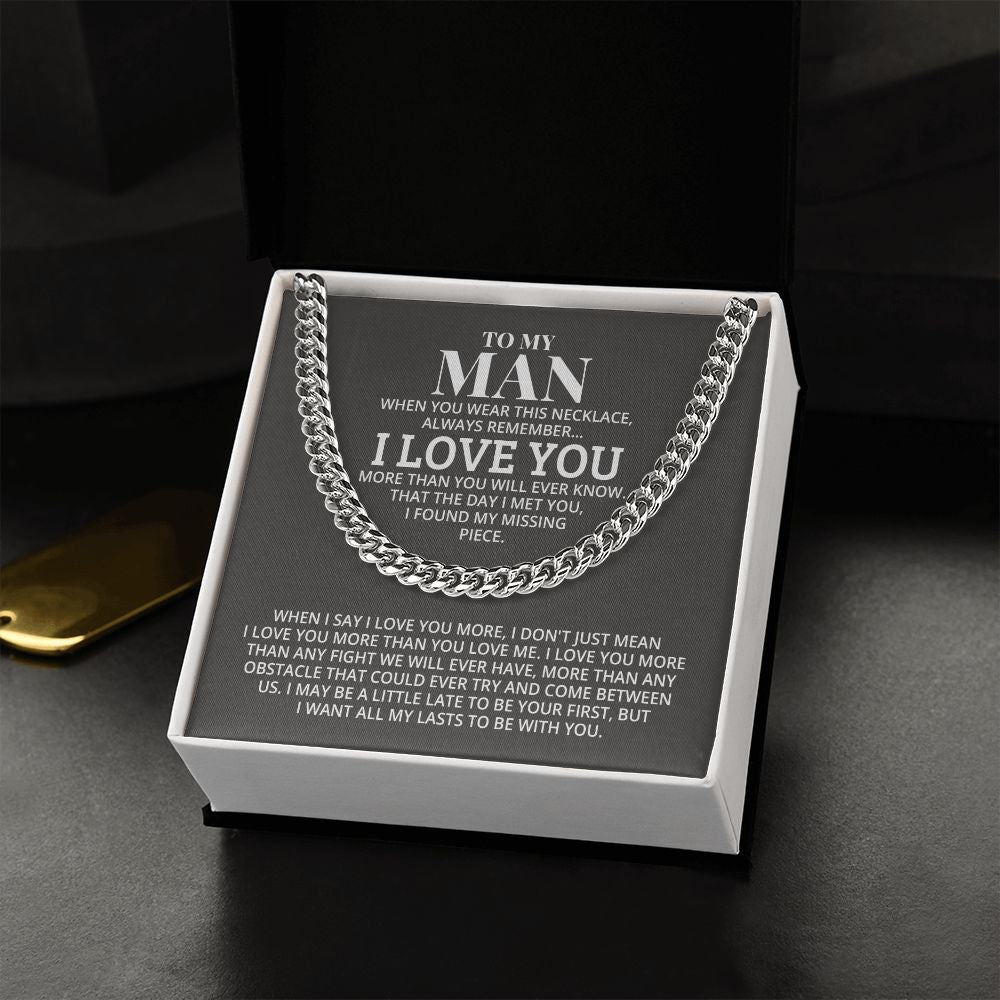 TO MY MAN ALL MY LASTS CUBAN LINK CHAIN