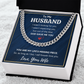 TO MY HUSBAND PIECE CUBAN LINK CHAIN NECKLACE GIFT SET