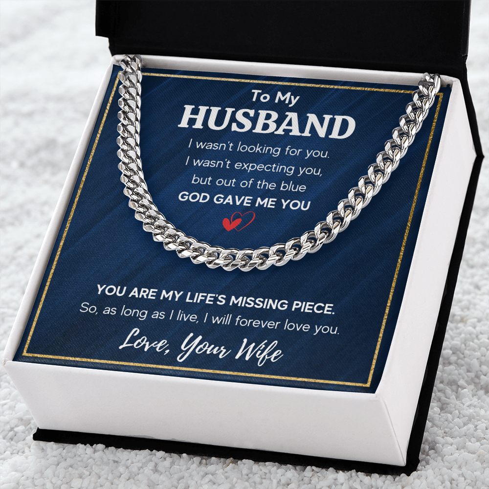 TO MY HUSBAND PIECE CUBAN LINK CHAIN NECKLACE GIFT SET