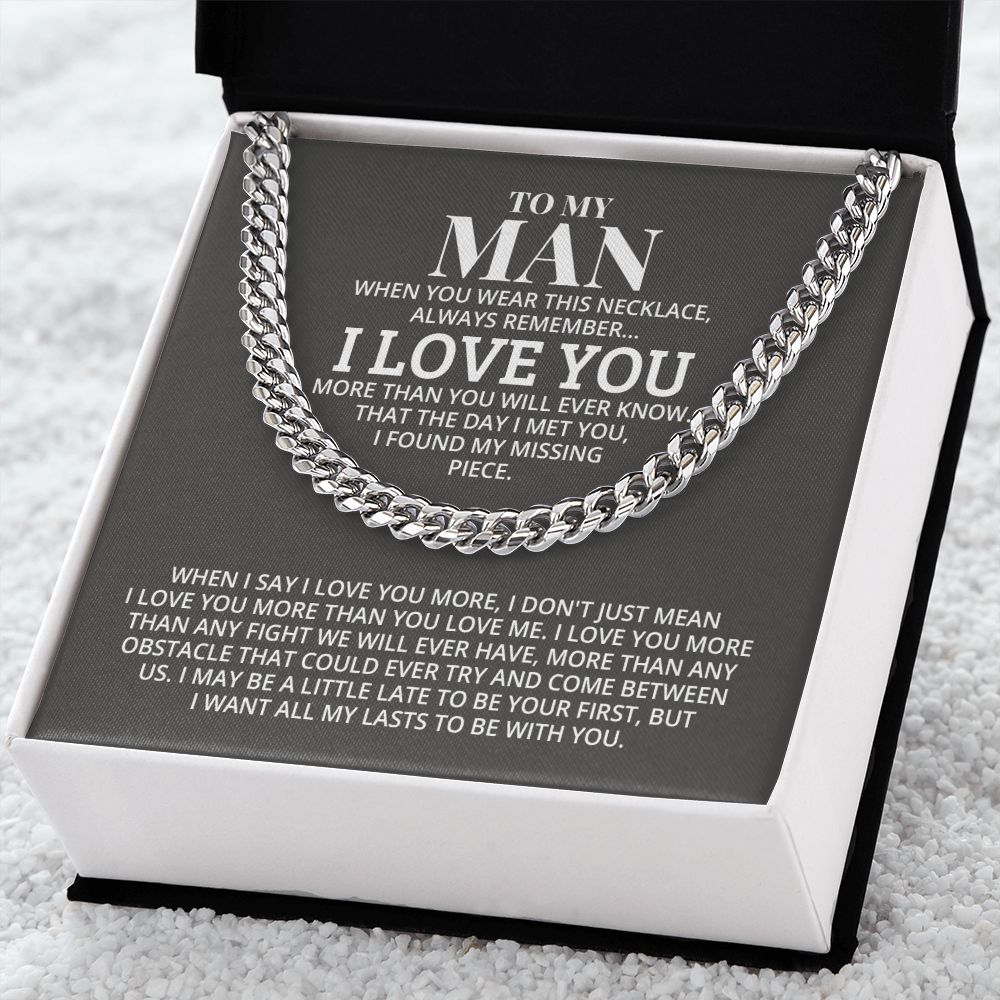 TO MY MAN ALL MY LASTS CUBAN LINK CHAIN