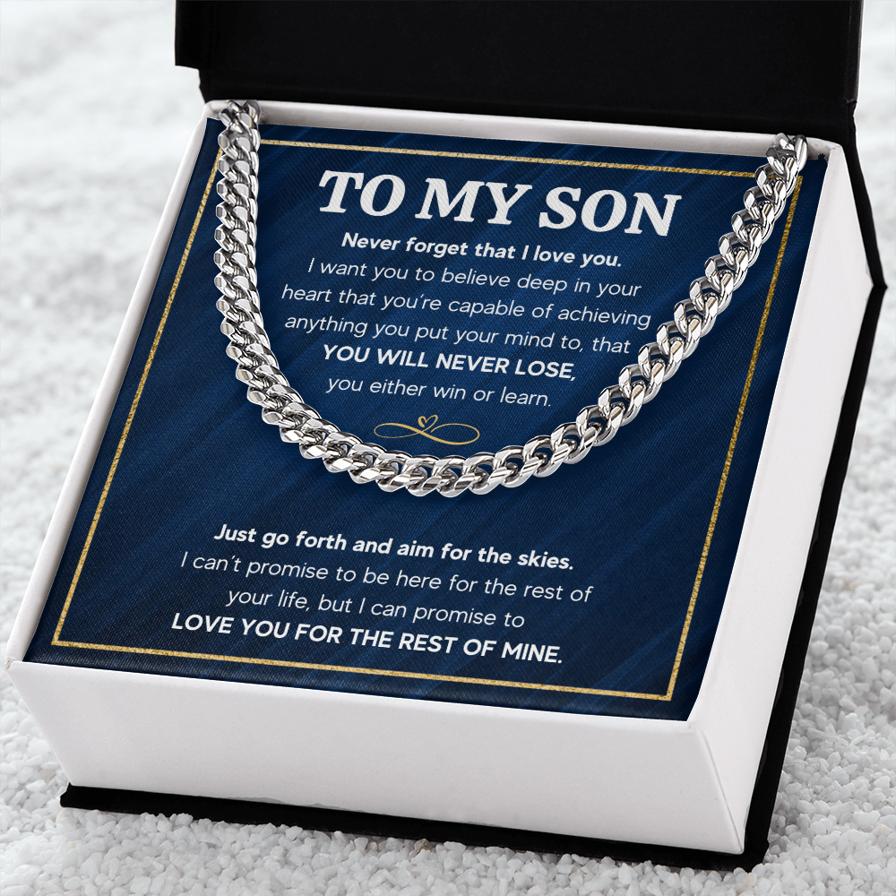 TO MY SON SKIES CUBAN LINK CHAIN