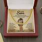 TO MY SON OLD LION CUBAN LINK CHAIN