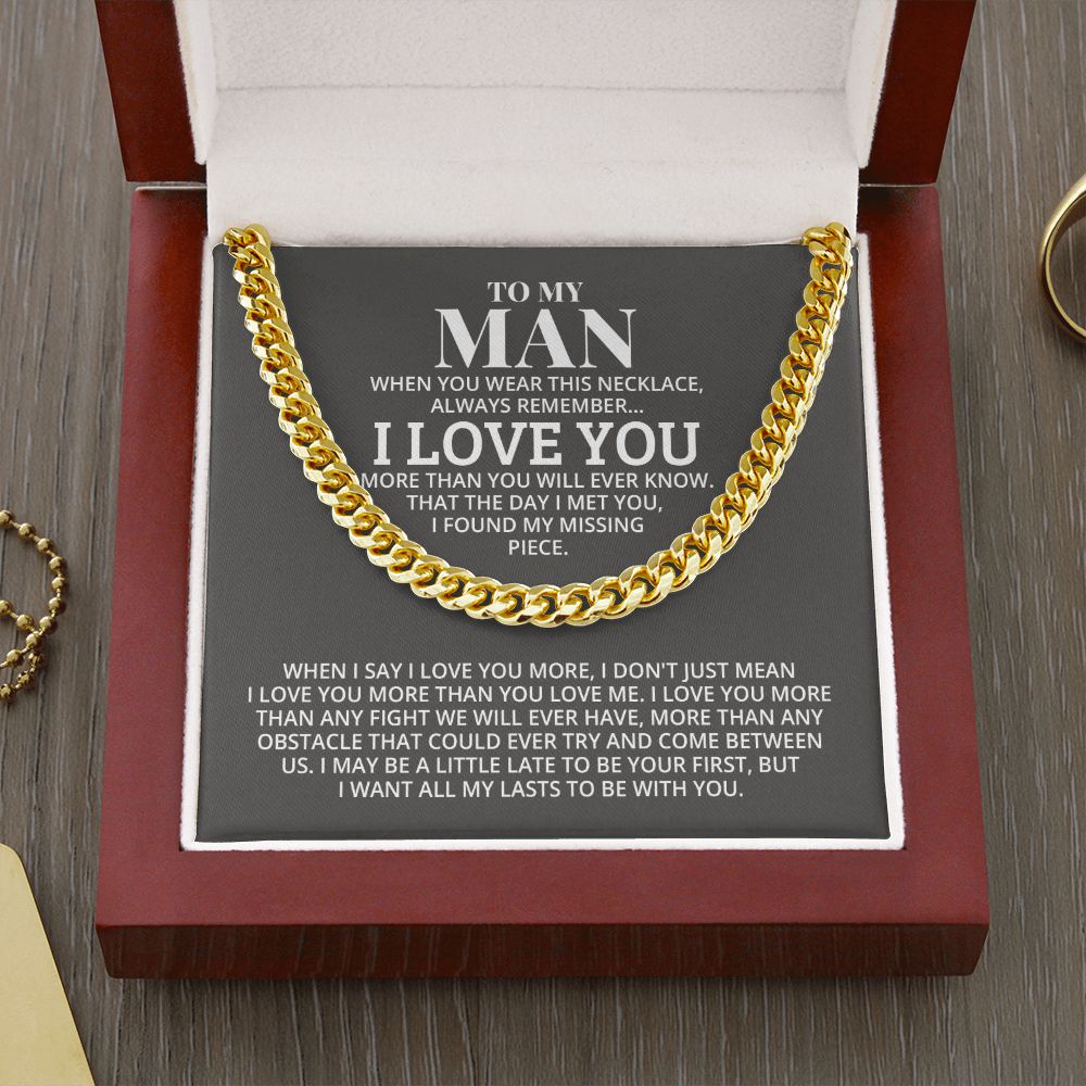 TO MY MAN ALL MY LASTS CUBAN LINK CHAIN