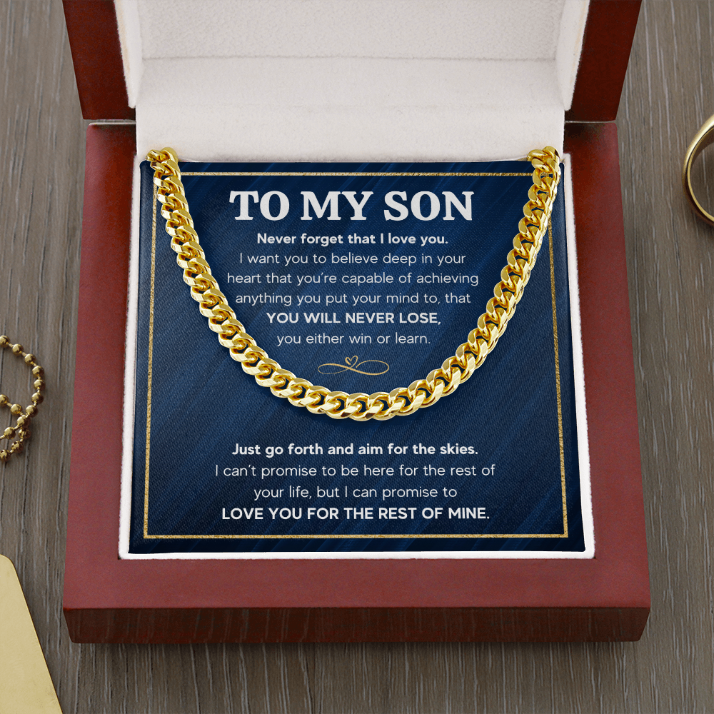 TO MY SON SKIES CUBAN LINK CHAIN