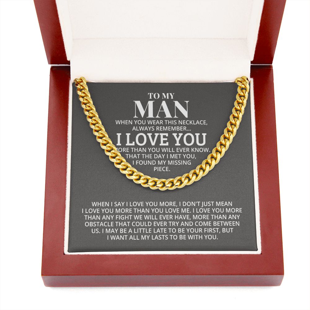 TO MY MAN ALL MY LASTS CUBAN LINK CHAIN