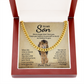 TO MY SON OLD LION CUBAN LINK CHAIN