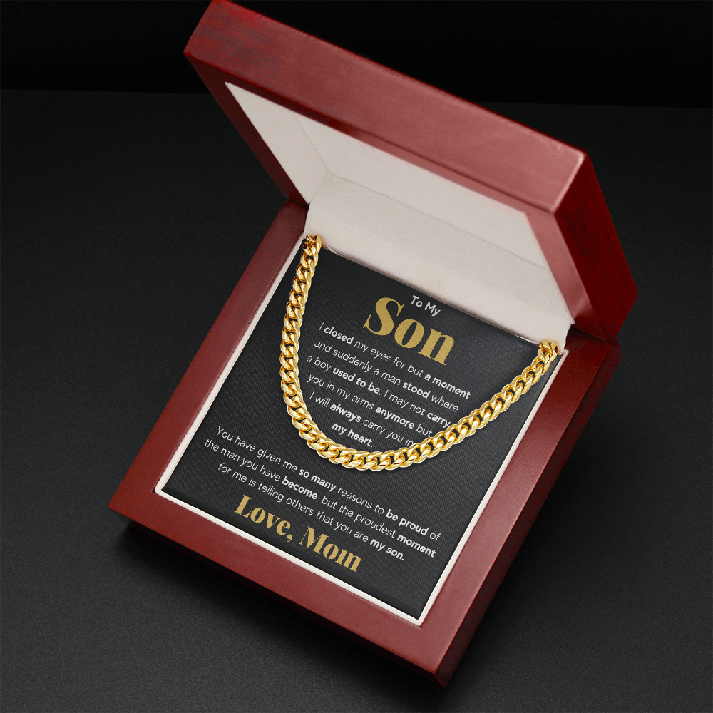 TO MY SON REASONS CUBAN LINK CHAIN