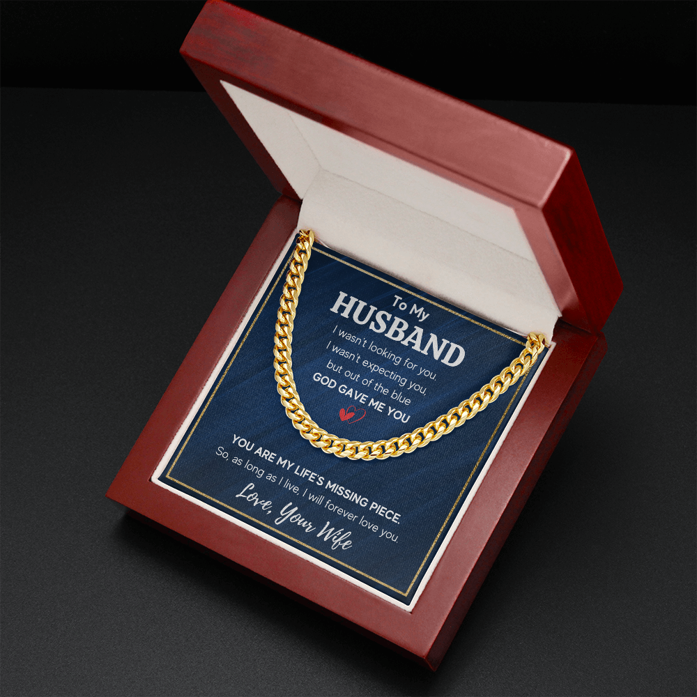 TO MY HUSBAND PIECE CUBAN LINK CHAIN WY