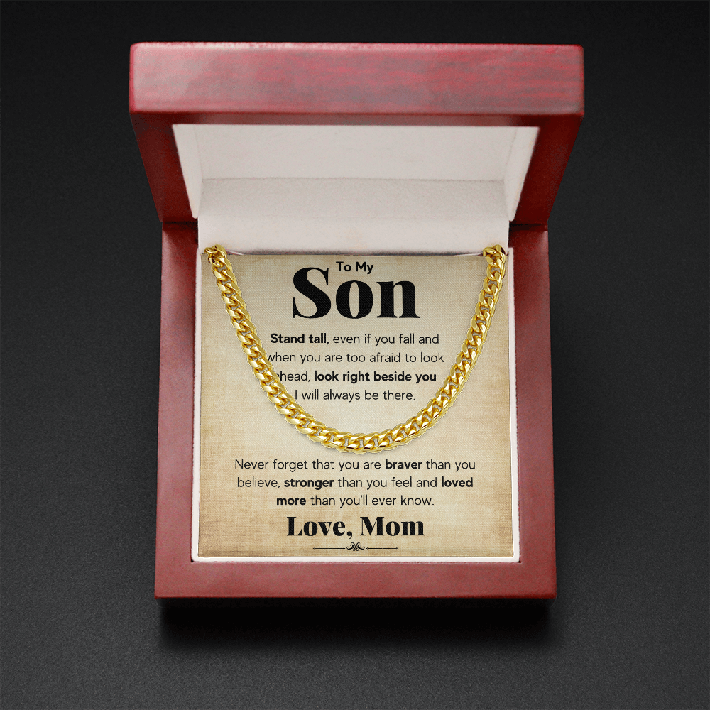 TO MY SON STAND TALL CUBAN LINK CHAIN WY