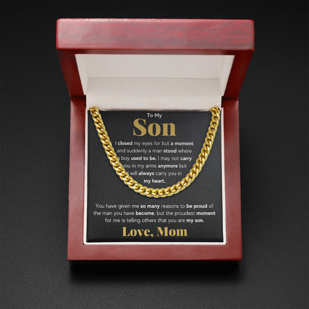 TO MY SON REASONS CUBAN LINK CHAIN