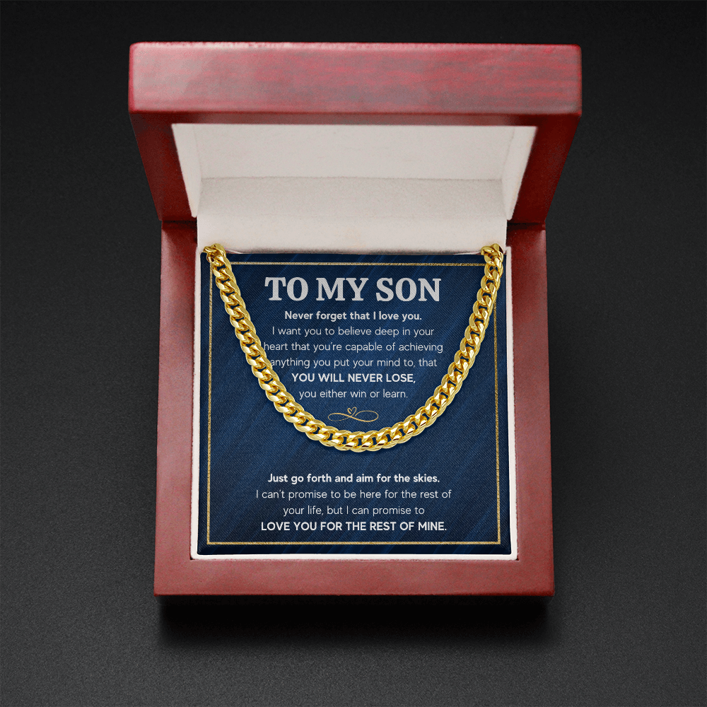 TO MY SON SKIES CUBAN LINK CHAIN