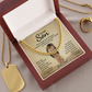 TO MY SON OLD LION CUBAN LINK CHAIN